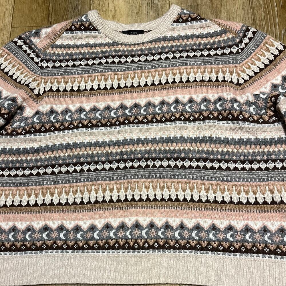 J. Crew Factory Multicolor Patterned Crew Neck Sw… - image 4